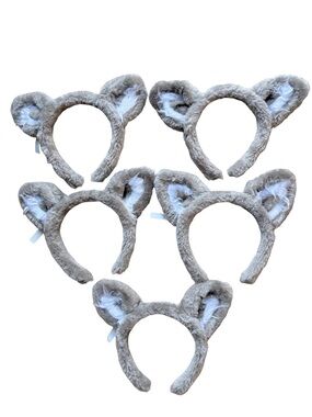 Great Wolf Lodge Beige Wolf Animal Ears Headbands Soft Beige Faux Fur Ears Set 5